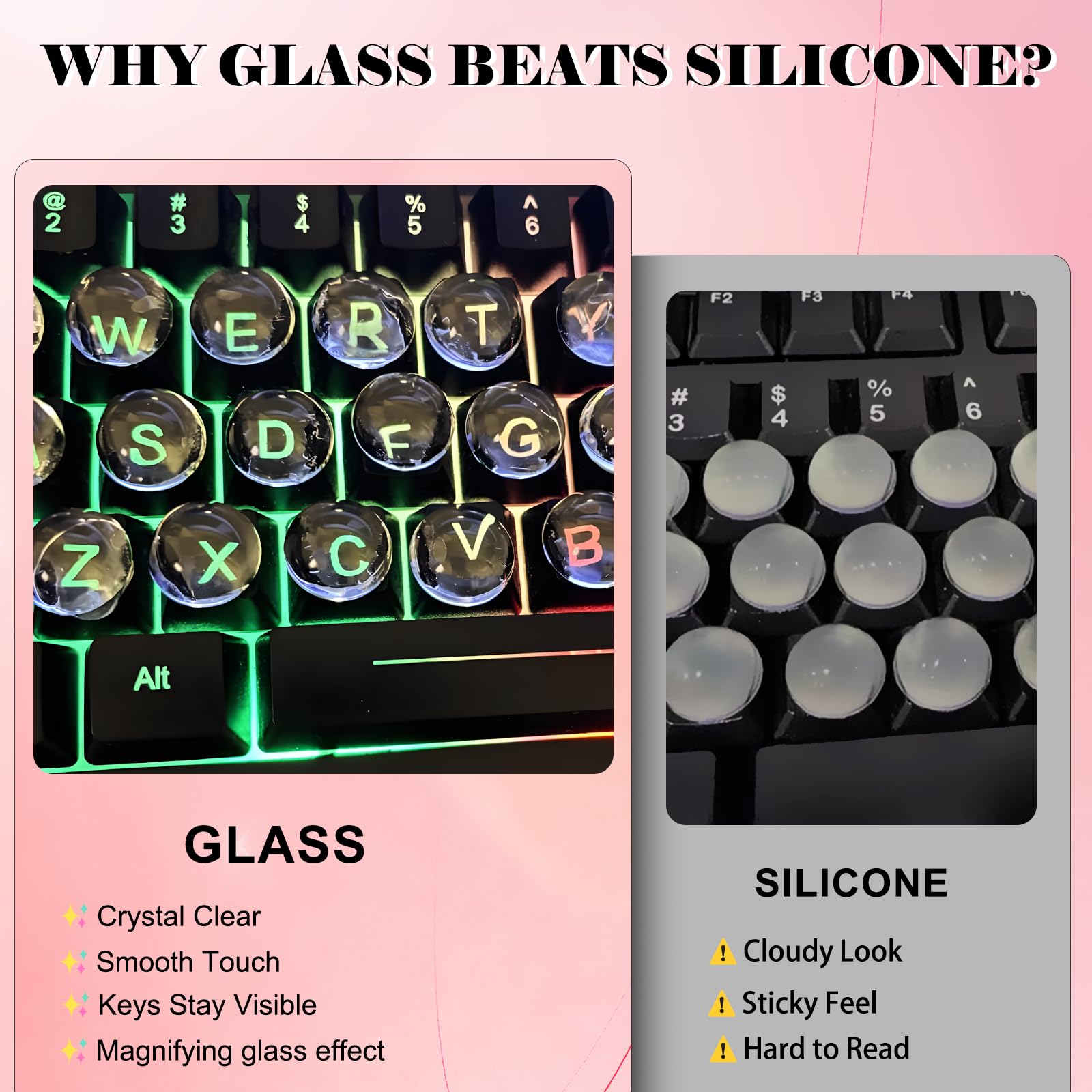 Quafochi keyboard stickers are easy to apply with no residue.