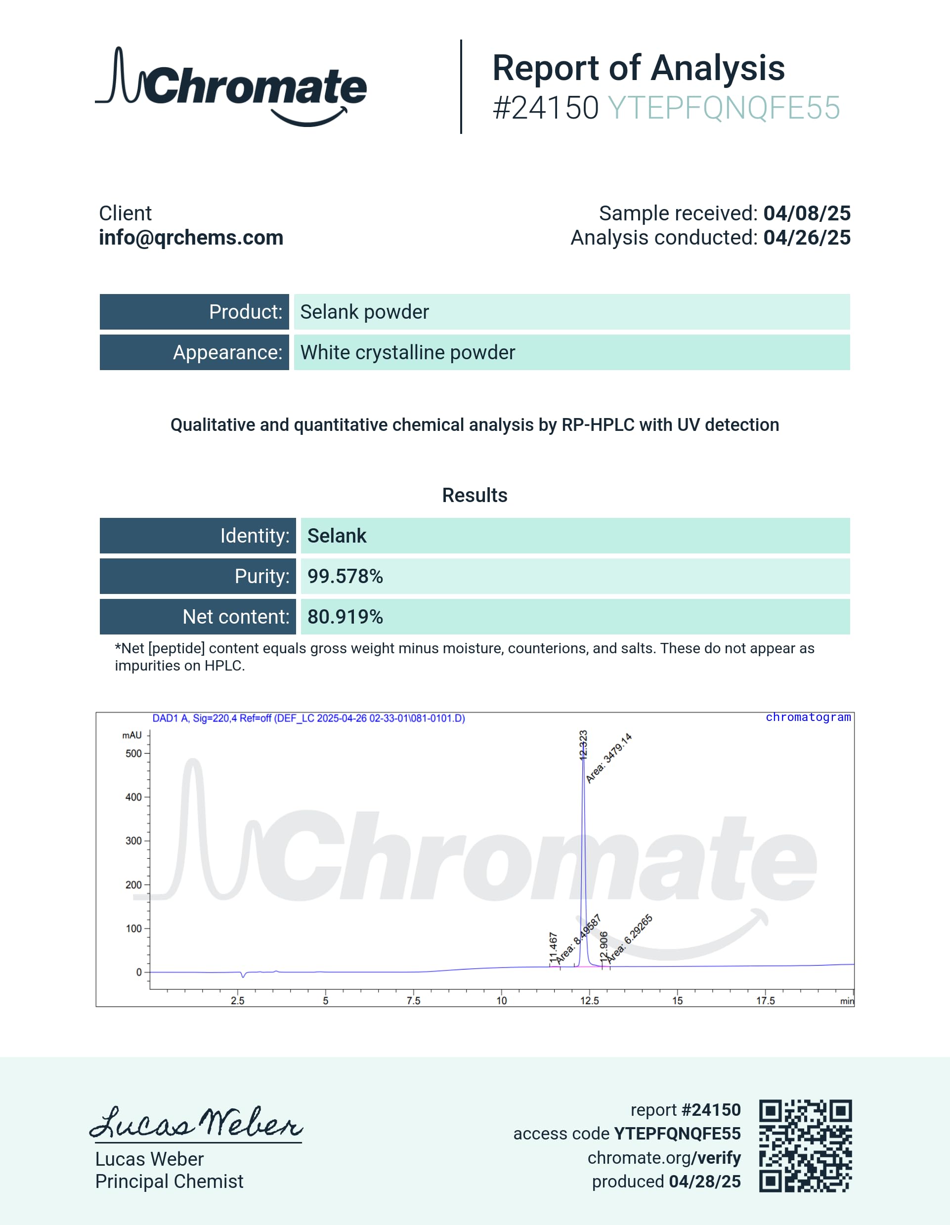 Quality Research Chemicals brand packaging presents clear product details.