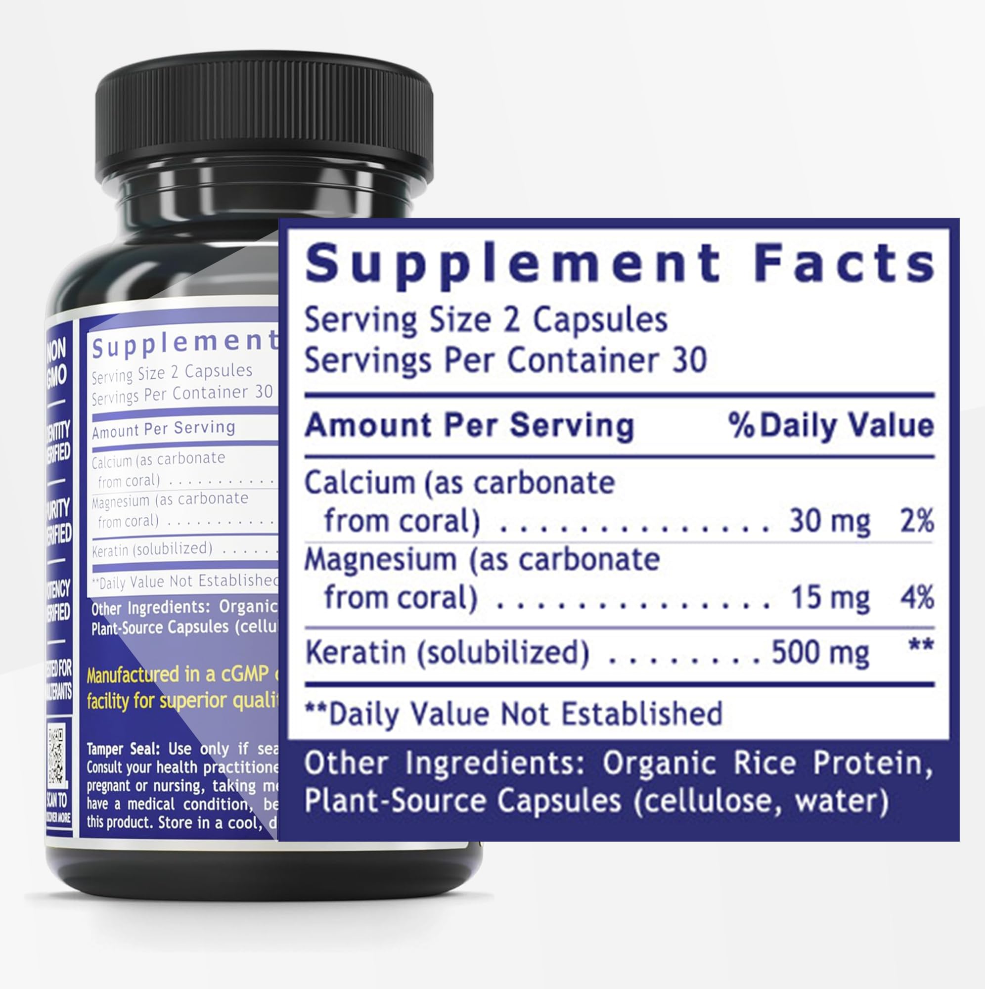 Quantum Nutrition keratin capsules close-up for beauty from within and healthy nails