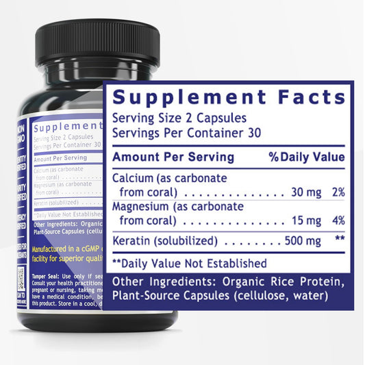 Quantum Nutrition keratin capsules close-up for beauty from within and healthy nails