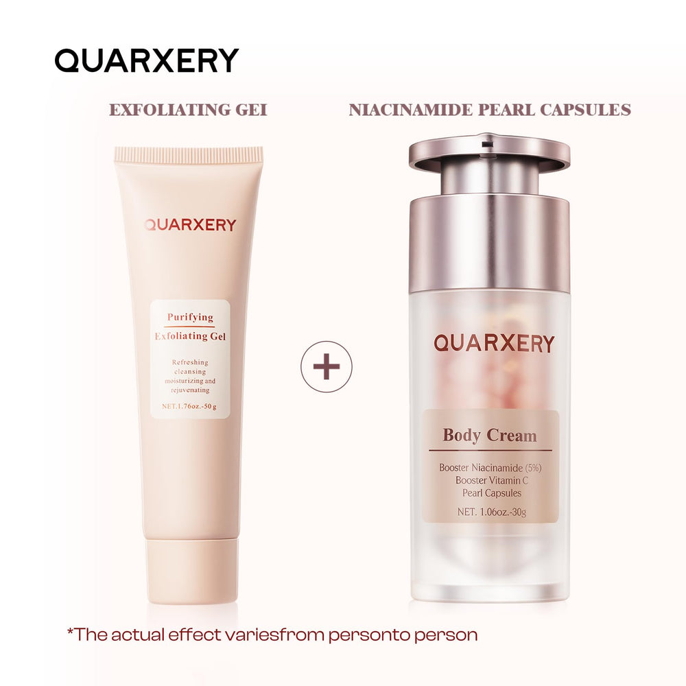 QUARXERY Radiant-looking skin after use illustrates gentle improvement