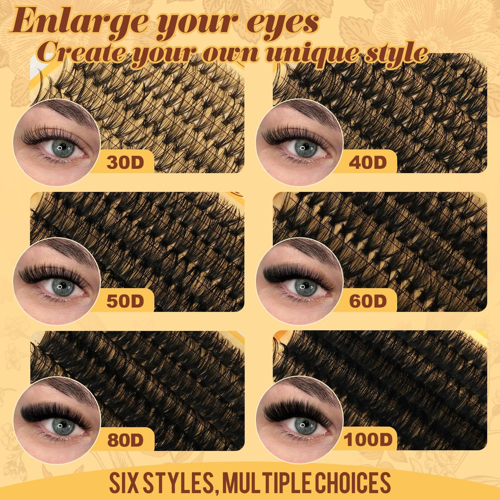 QUEWEL 580pcs eyelash clusters 100D bold impact and full-bodied lashes