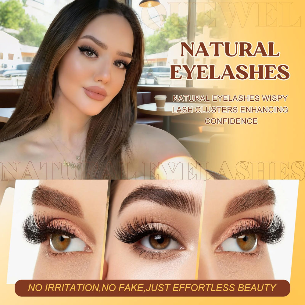 QUEWEL 580pcs eyelash clusters 50D enhanced drama with natural bend
