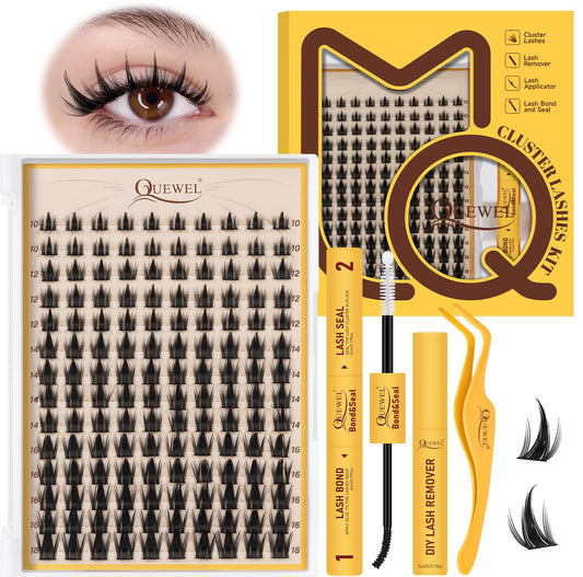 QUEWEL Fairy-Lash Clusters Kit 140pcs offers versatile options for custom lash looks at home