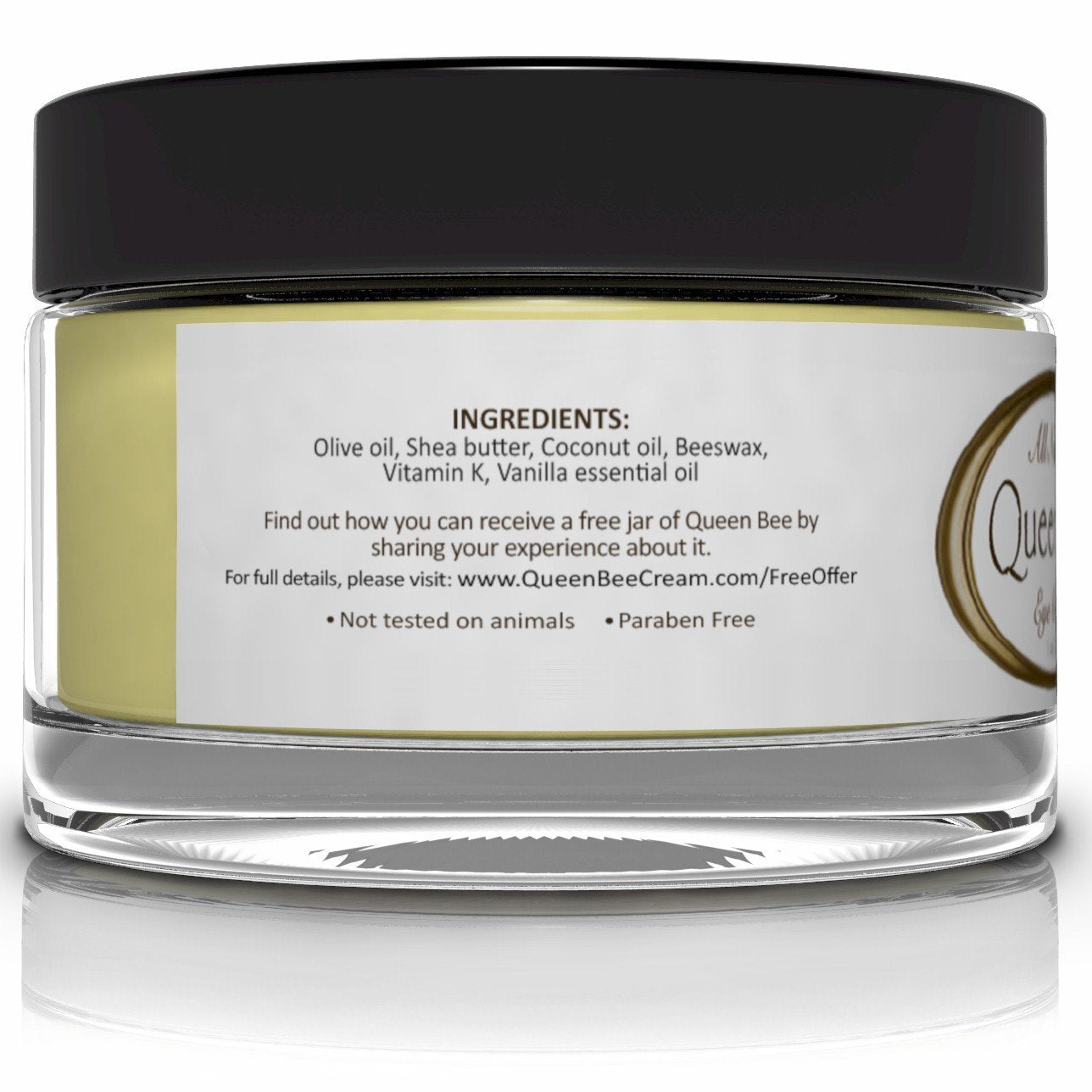 Applying Queen Bee Eye Cream around the eyes at night to hydrate and soothe.