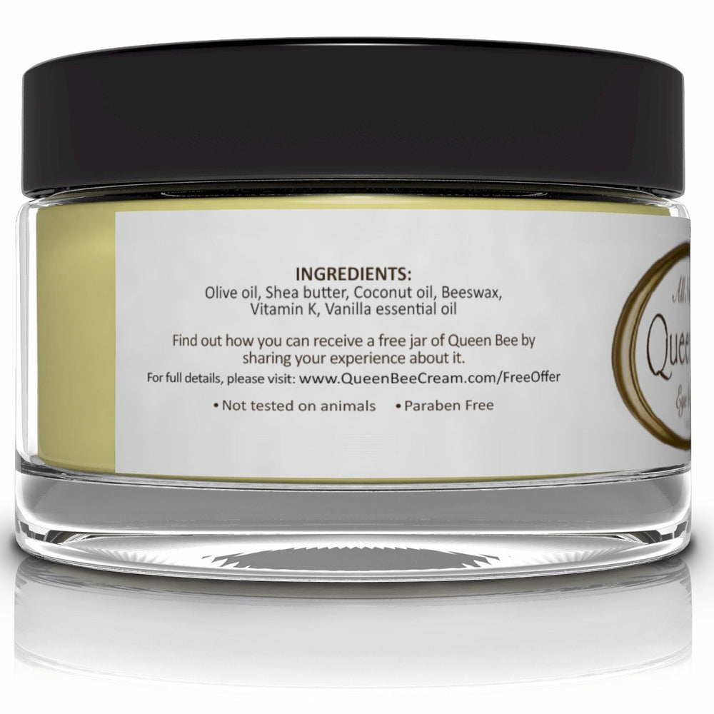 Applying Queen Bee Eye Cream around the eyes at night to hydrate and soothe.