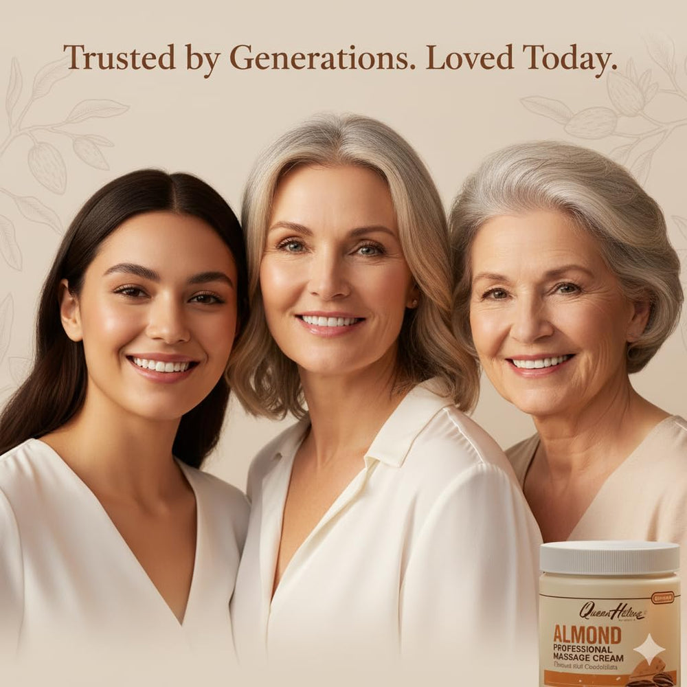 Queen Helene Almond Massage Cream professional-use bottle for easy massage sessions.