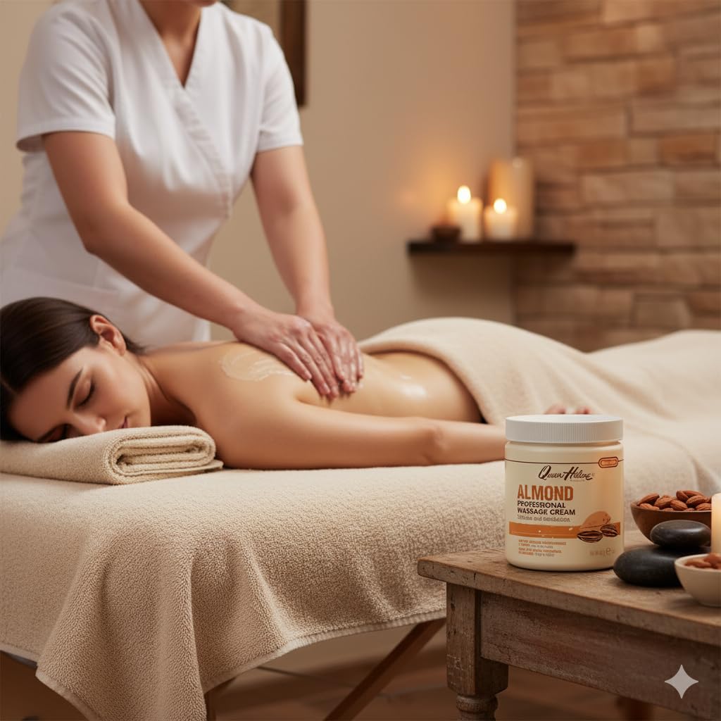 Queen Helene Almond Massage Cream after-use skin feeling soft and nourished.
