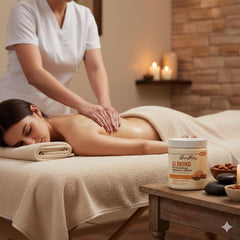 Queen Helene Almond Massage Cream after-use skin feeling soft and nourished.