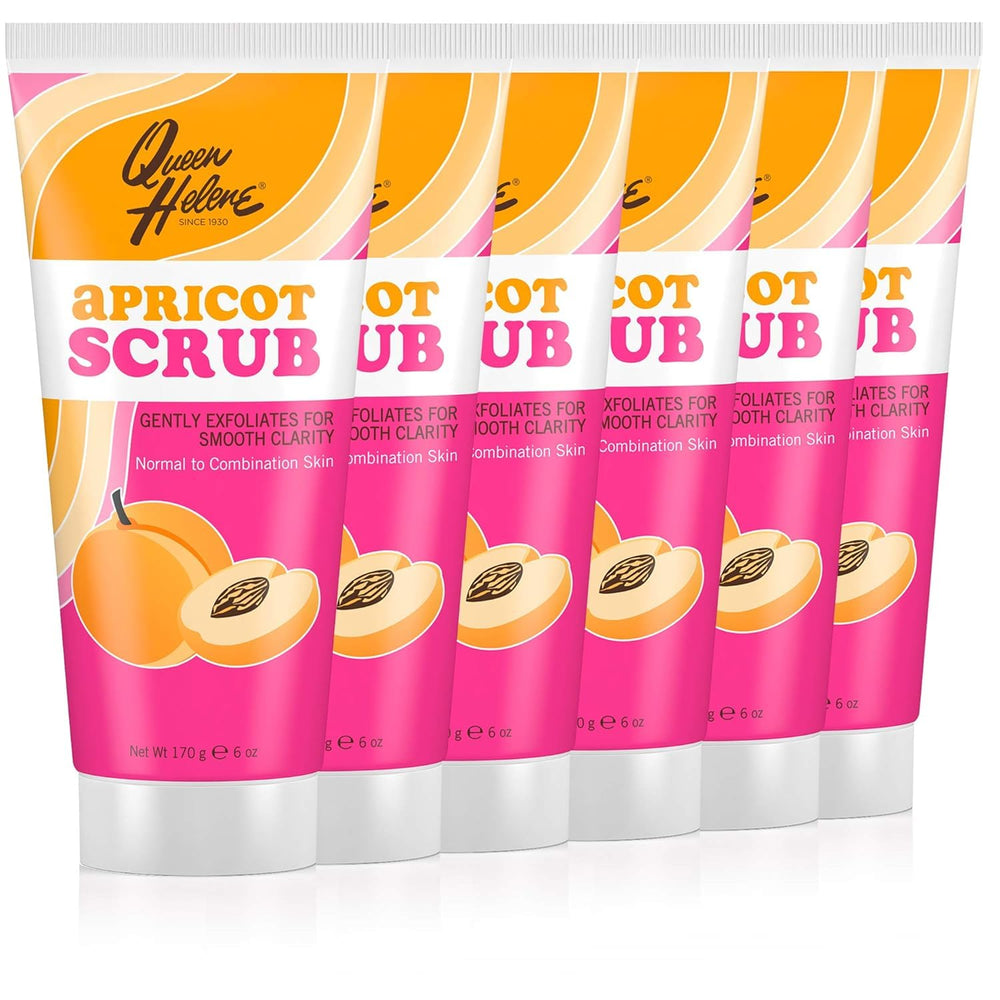Queen Helene Apricot Facial Scrub jar reveals smooth exfoliation for radiant skin.