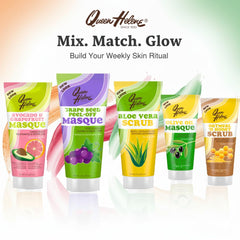 Scrub massaged into skin to promote gentle renewal and smoother texture.