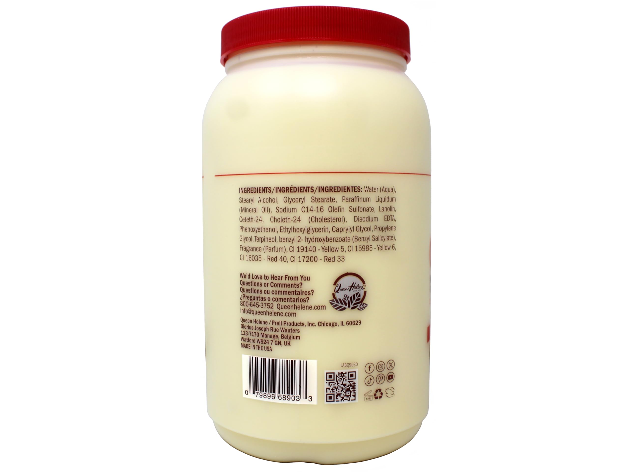 Close-up of the creamy texture for deep conditioning and shine in Queen Helene Cholesterol Hair Conditioning Cream.