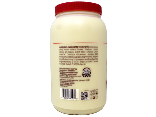 Close-up of the creamy texture for deep conditioning and shine in Queen Helene Cholesterol Hair Conditioning Cream.