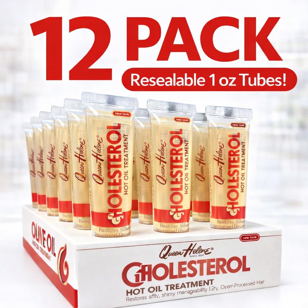 Queen Helene cholesterol hot oil solution displayed for salon-like conditioning results.