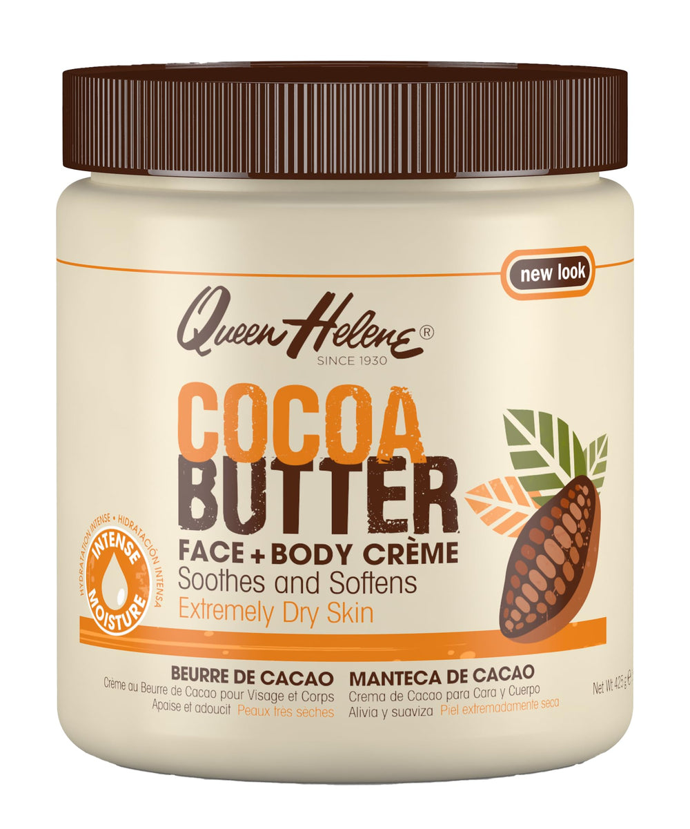 Queen Helene Cocoa Butter Creme jar 15oz showing rich hydration for dry skin