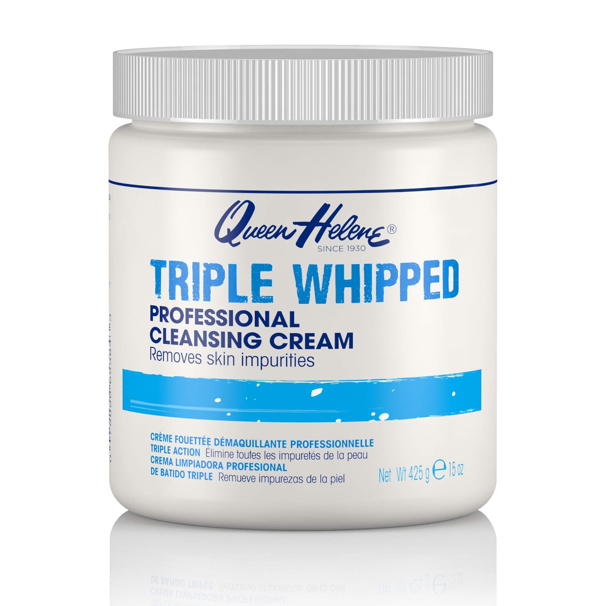 Queen Helene Professional Triple Whipped Cleansing Cream jar shown for spa‑like cleansing