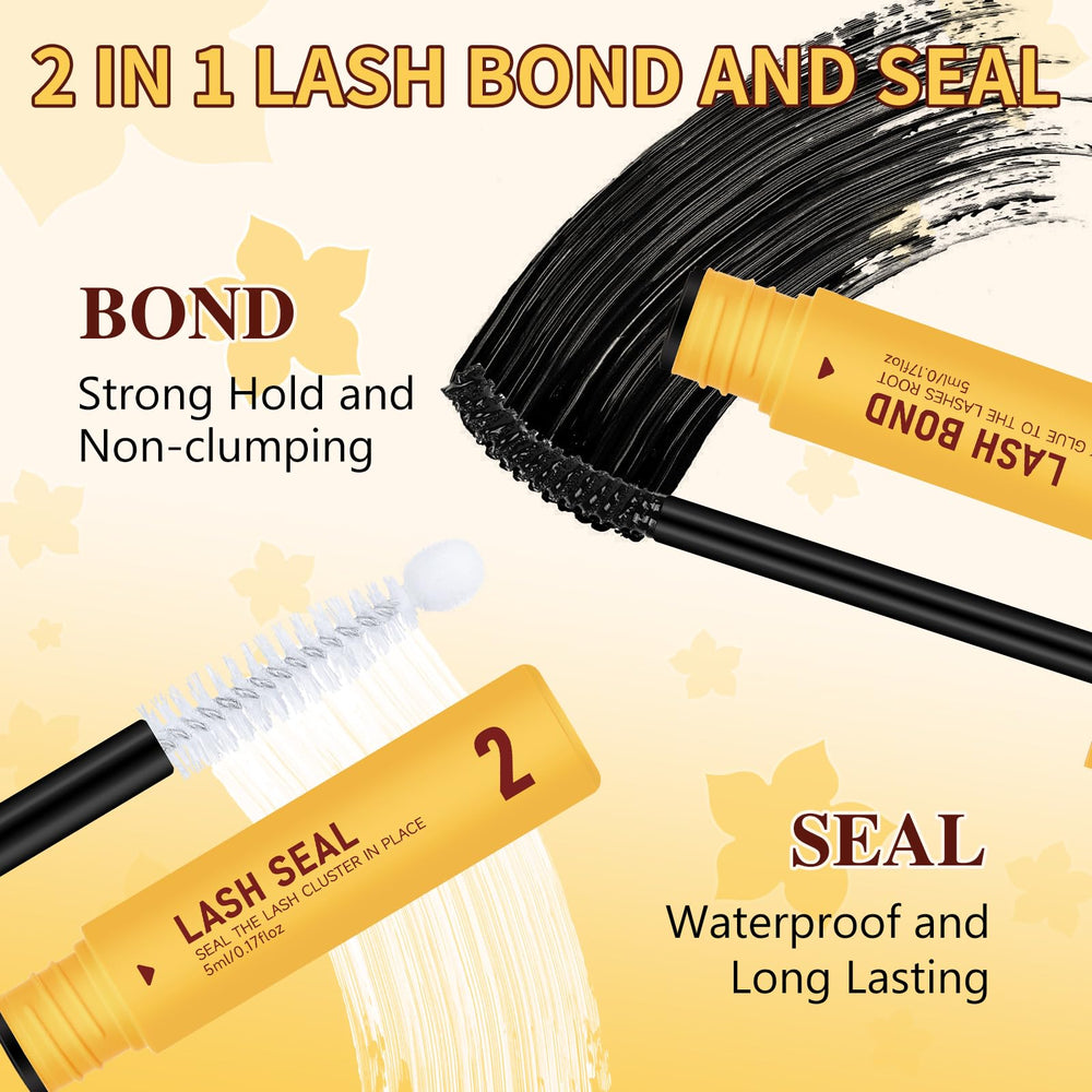 QUEWEL 3D DCurl lash clusters blending into natural lashes for volume