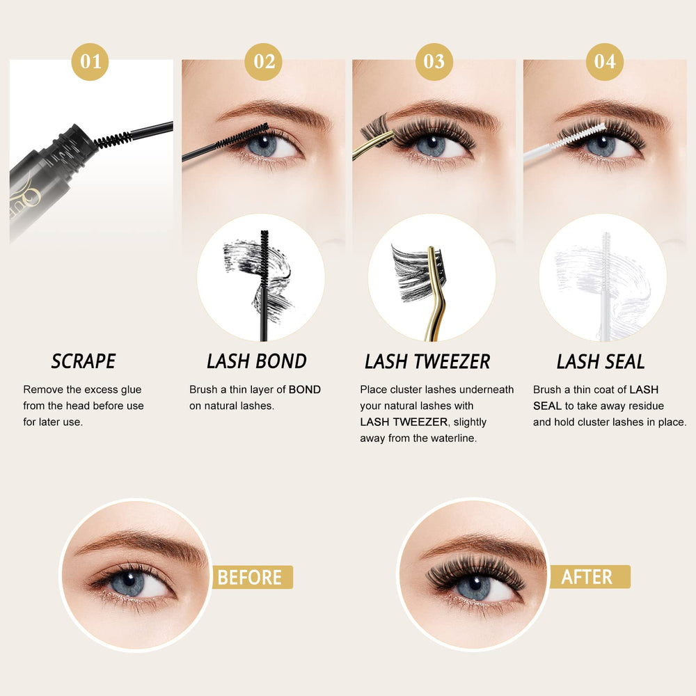 QUEWEL DIY eyelash extensions at home with simple steps.