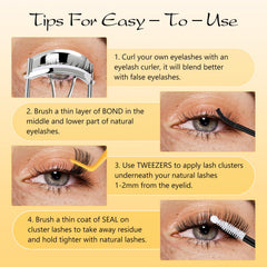 QUEWEL diy lash lengths 8-16 illustrating styling versatility