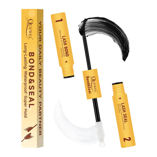 Quewel Lash Bond and Seal 2in1 tube front view for at-home lash extensions