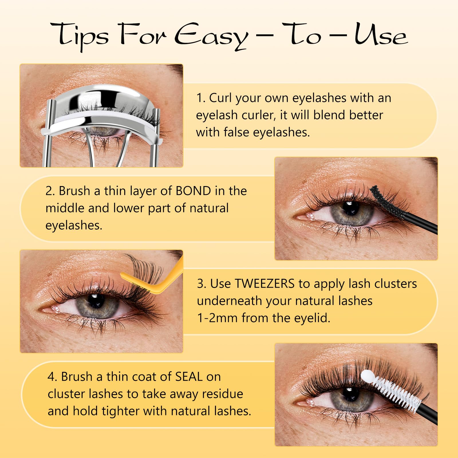 QUEWEL kit contents displayed to inspire versatile lash styling at home.