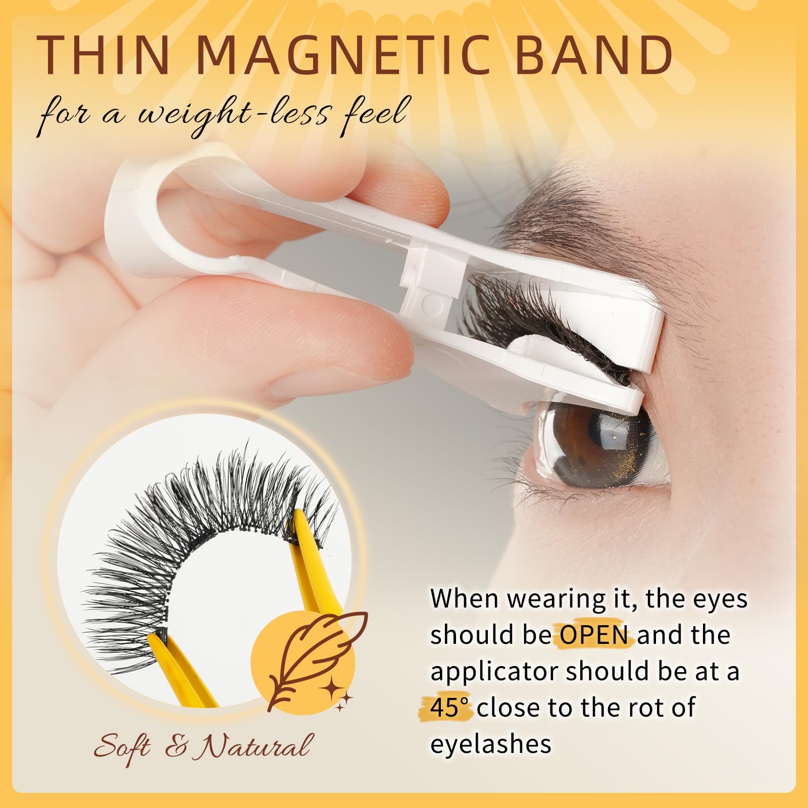 QUEWEL lightweight lashes for comfortable all day wear.