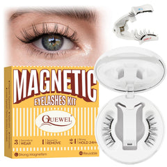 Quewel magnetic eyelashes with applicator for comfortable wear