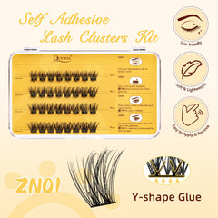 QUEWEL lash clusters with Y-shaped strip offering secure, natural-looking lift