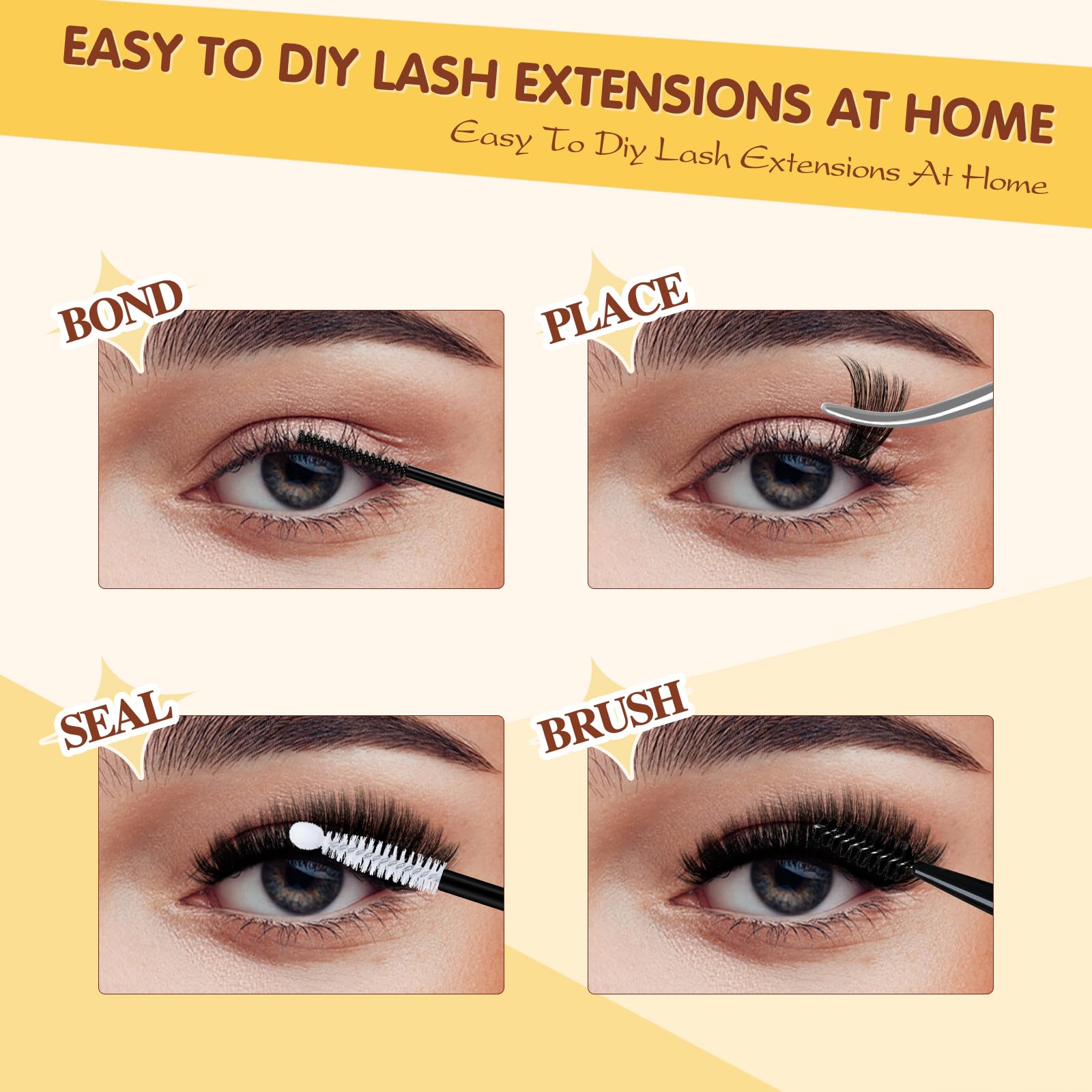 QUEWEL lash tweezers giving precise placement during application.