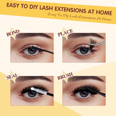 QUEWEL lash tweezers giving precise placement during application.