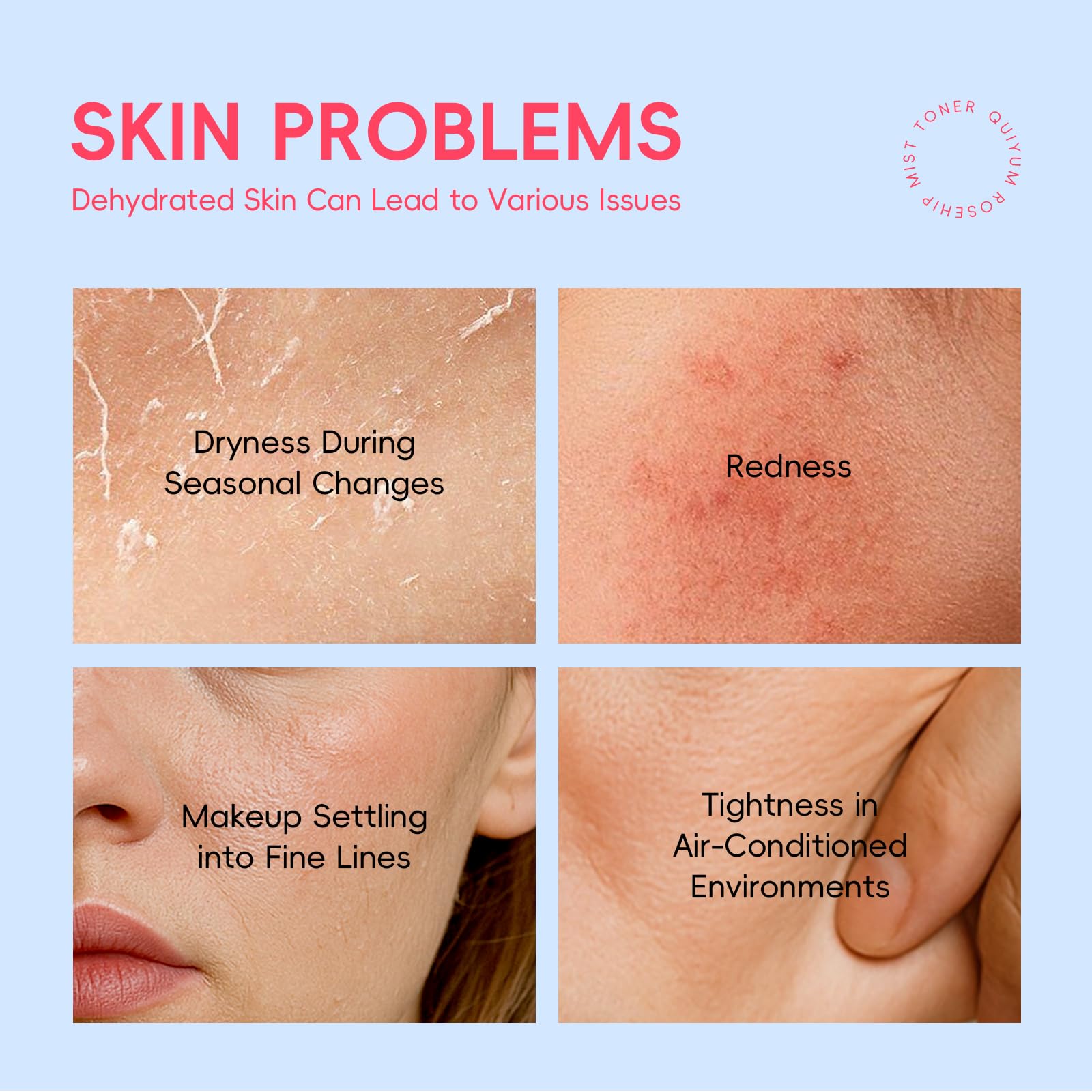 QUIYUM Rosehip Cream Texture Closeup shows thick, nourishing formula without heaviness.