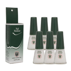 Quimica Alemana Nail Hardener bottle with the new formula for stronger nails.