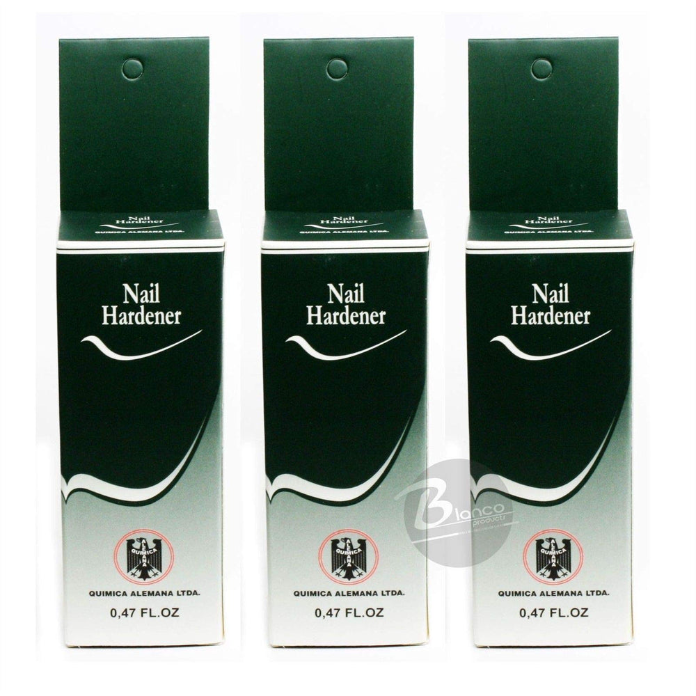 Química Alemana Nail Hardener bottle front for compact, easy use.