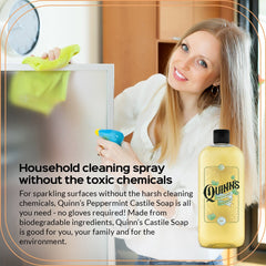 Quinn's concentrated Castile soap demonstrates dilution for less waste