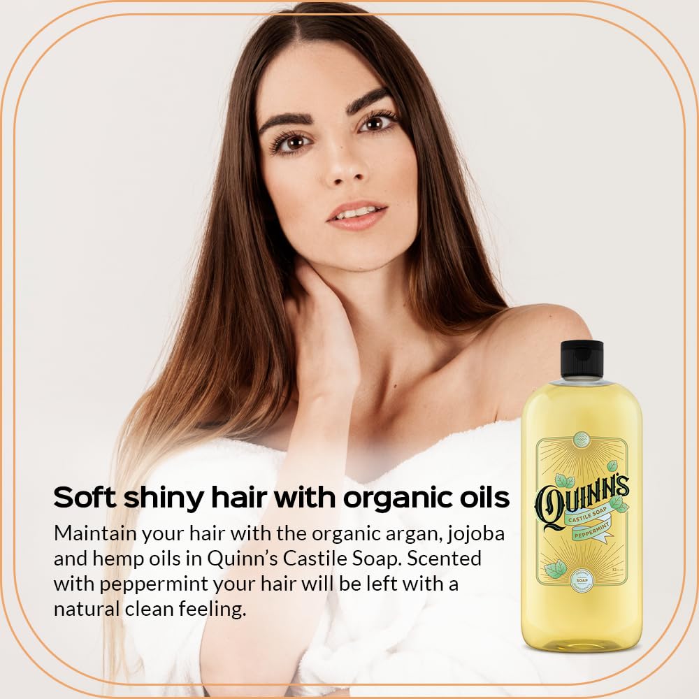 Quinn's Pure Castile soap lather with peppermint for gentle cleansing
