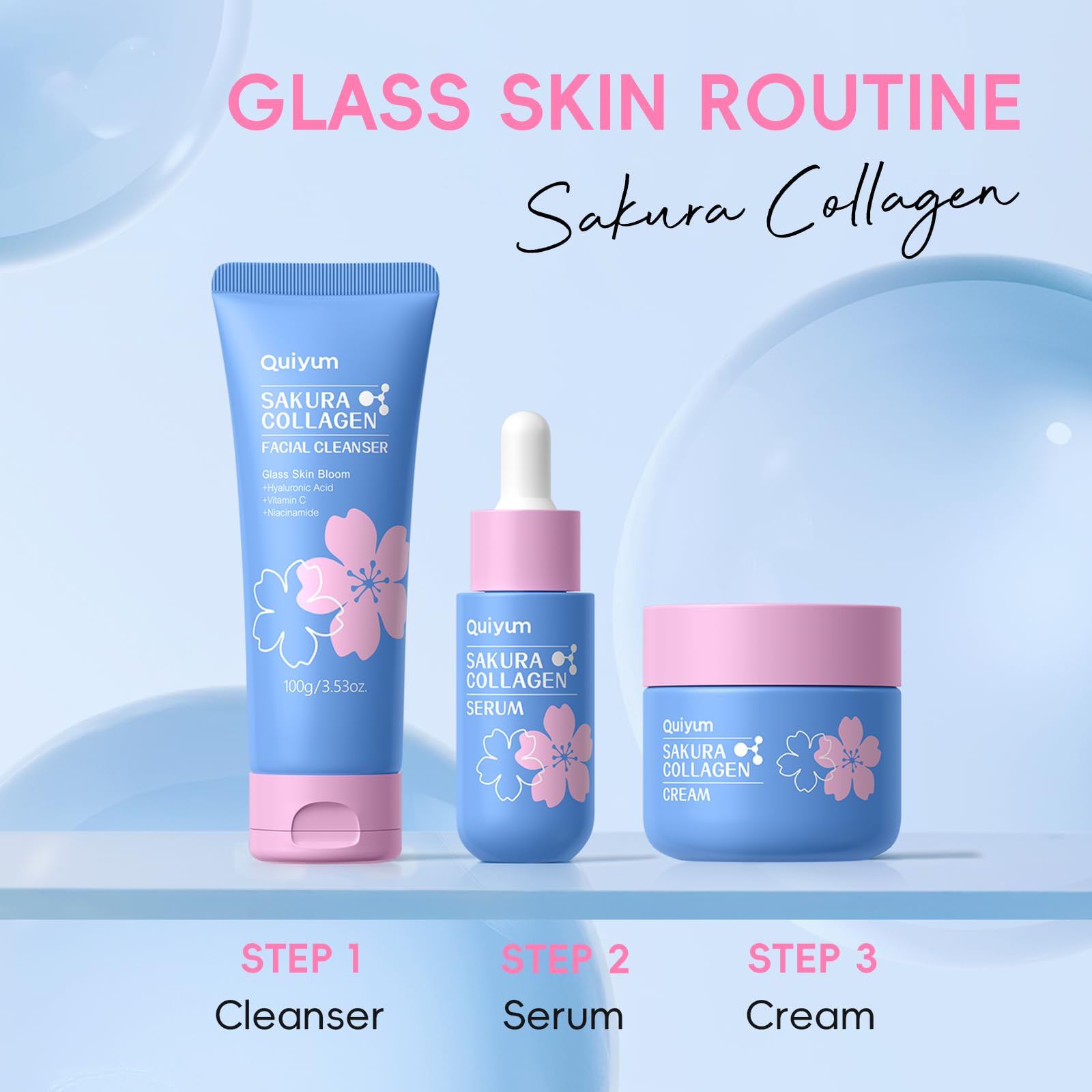 QUIYUM Cherry blossom clips secure hair during skincare and makeup