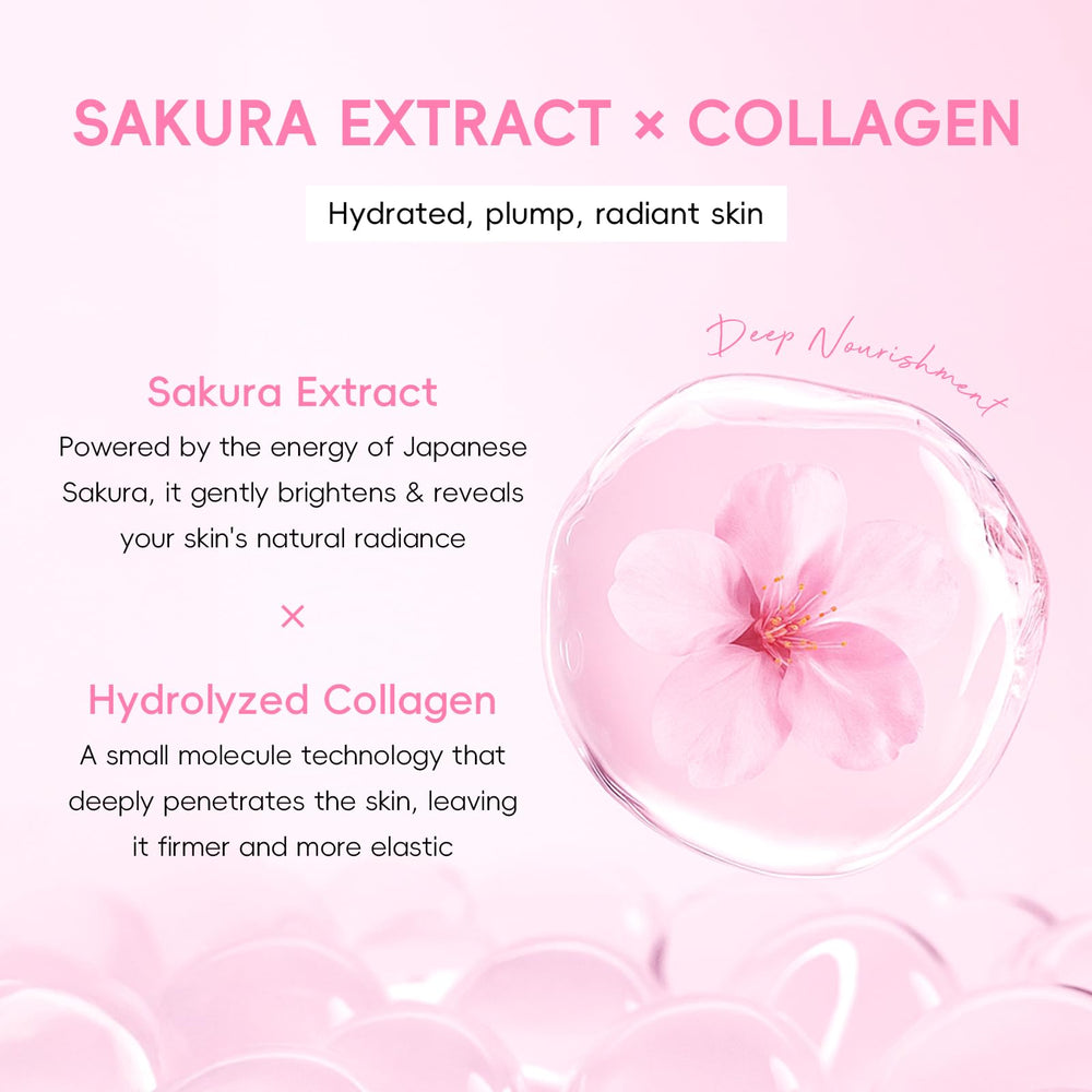 QUIYUM Sakura serum drop highlighting deep hydration and firmness