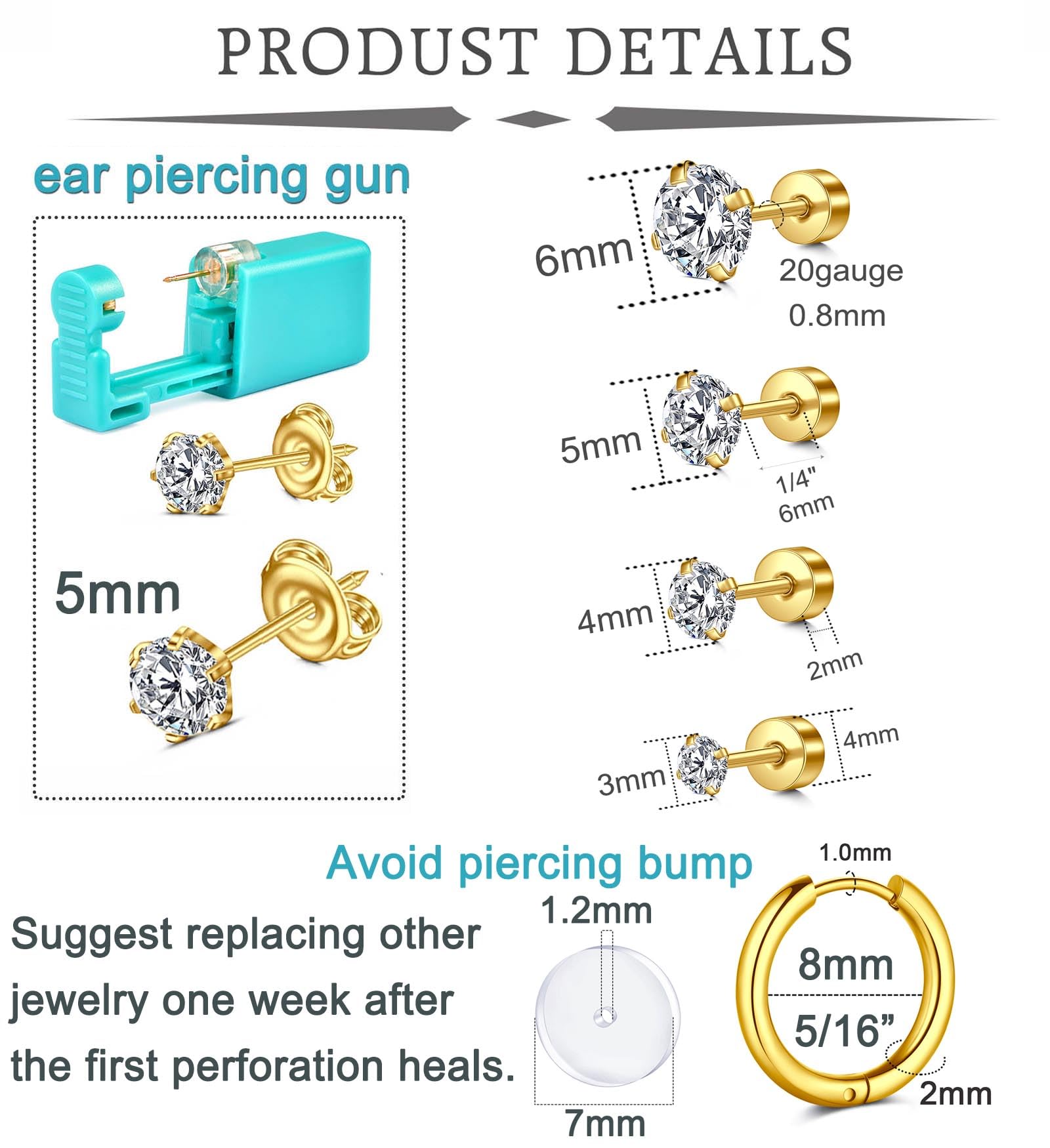 QWALIT flat back 20 gauge earrings for secure, comfortable wear