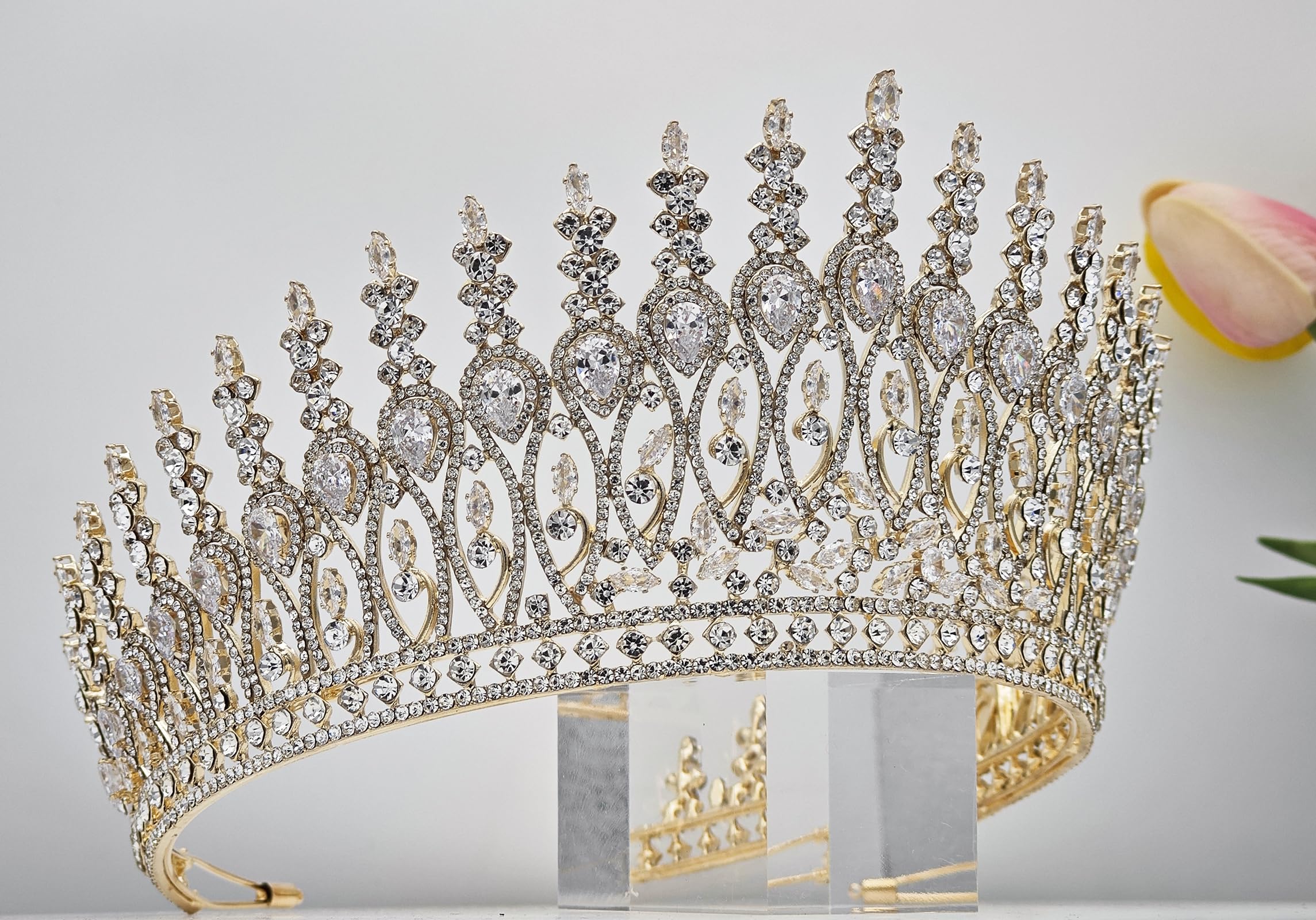 QXMYOO Zircon Crown for prom night delivers statement-ready shine.