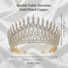 QXMYOO Zircon Crown perfect for weddings with durable copper base.