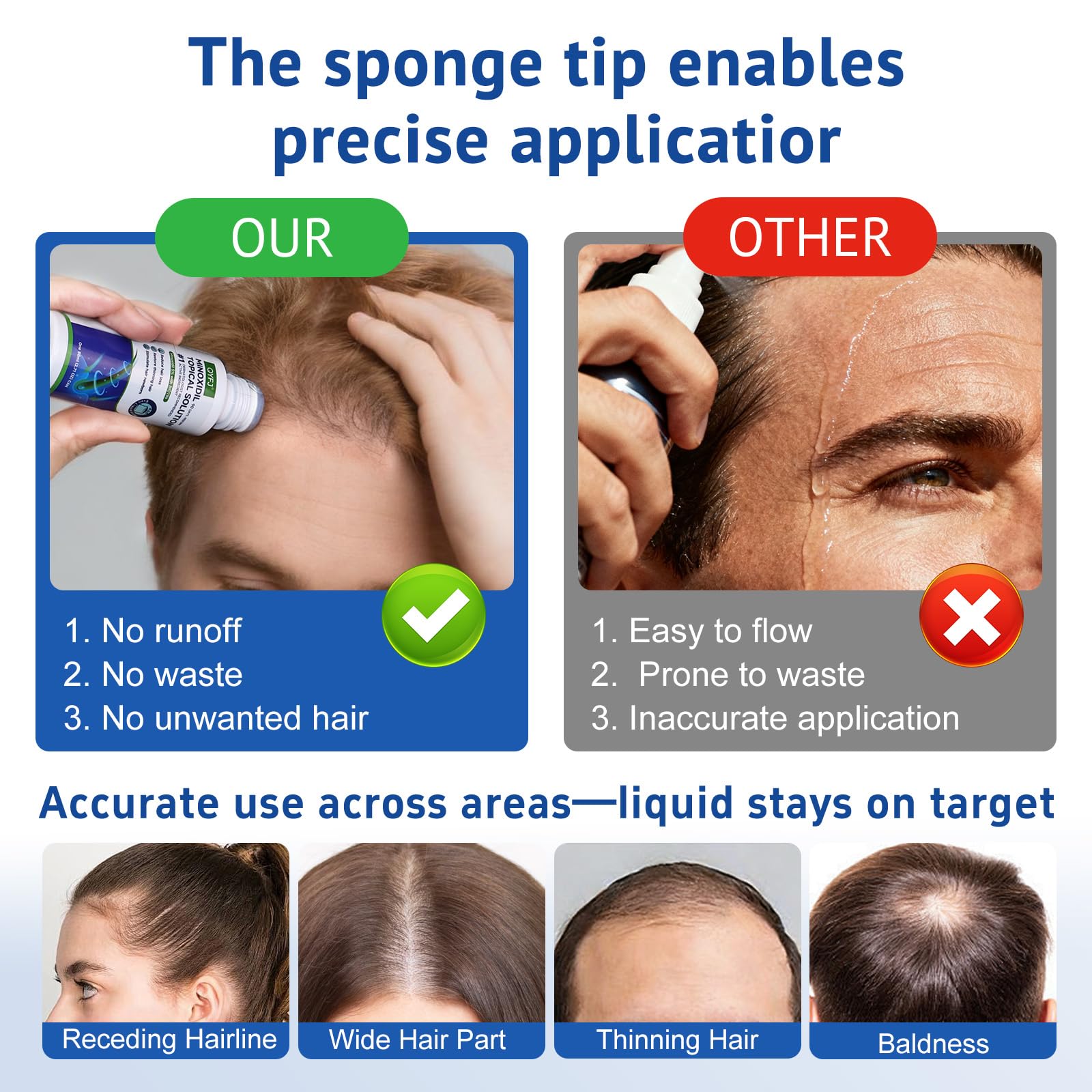 Six-pack minoxidil bottles offering an eight-month supply.