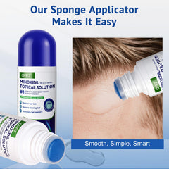 QYFJ Biotin-infused minoxidil label highlighting added follicle support.
