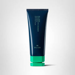 R+Co BLEU De Luxe Reparative Masque label closeup signals premium, salon-inspired care.