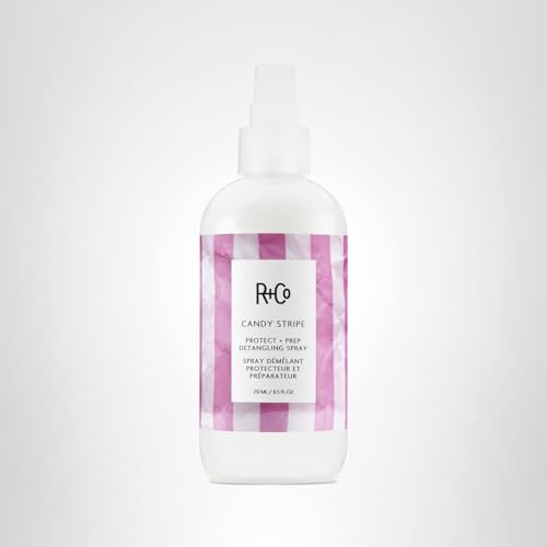 R+Co Candy Stripe detangler for weightless hydration and smooth roots-to-ends.