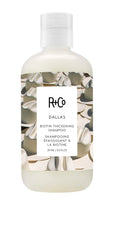 R+Co Dallas Thickening Shampoo bottle front view highlights vegan, cruelty-free branding for voluminous hair.