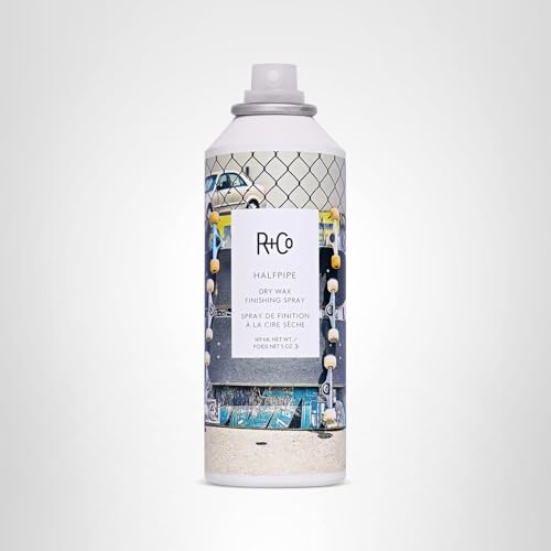 R+Co Halfpipe finishing spray provides flexible hold on curls.