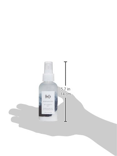 R+Co Spiritualized Dry Shampoo Mist on shelf emphasizes vegan and cruelty-free branding.