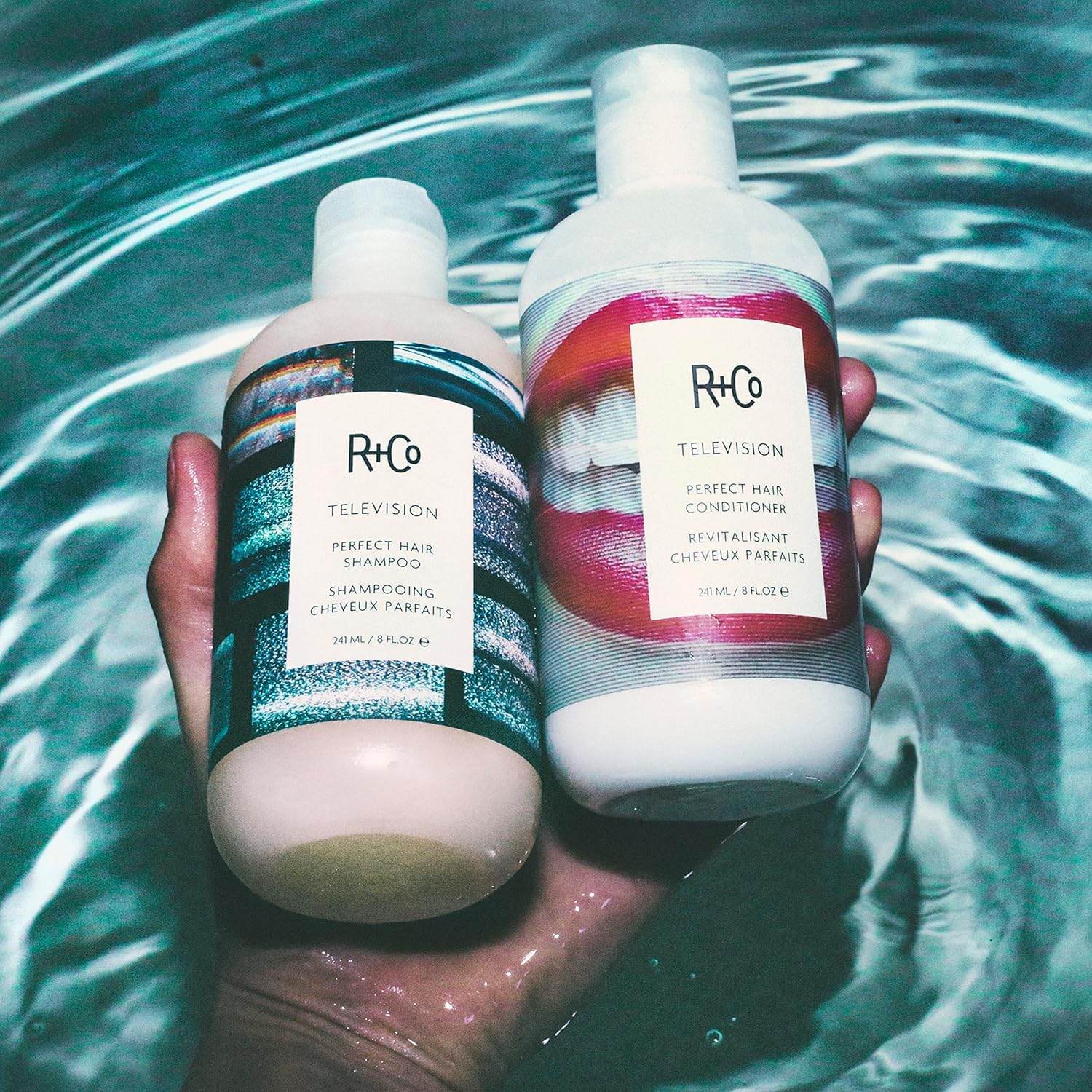 R+Co Television label emphasizes vegan and cruelty-free status for conscientious shoppers.