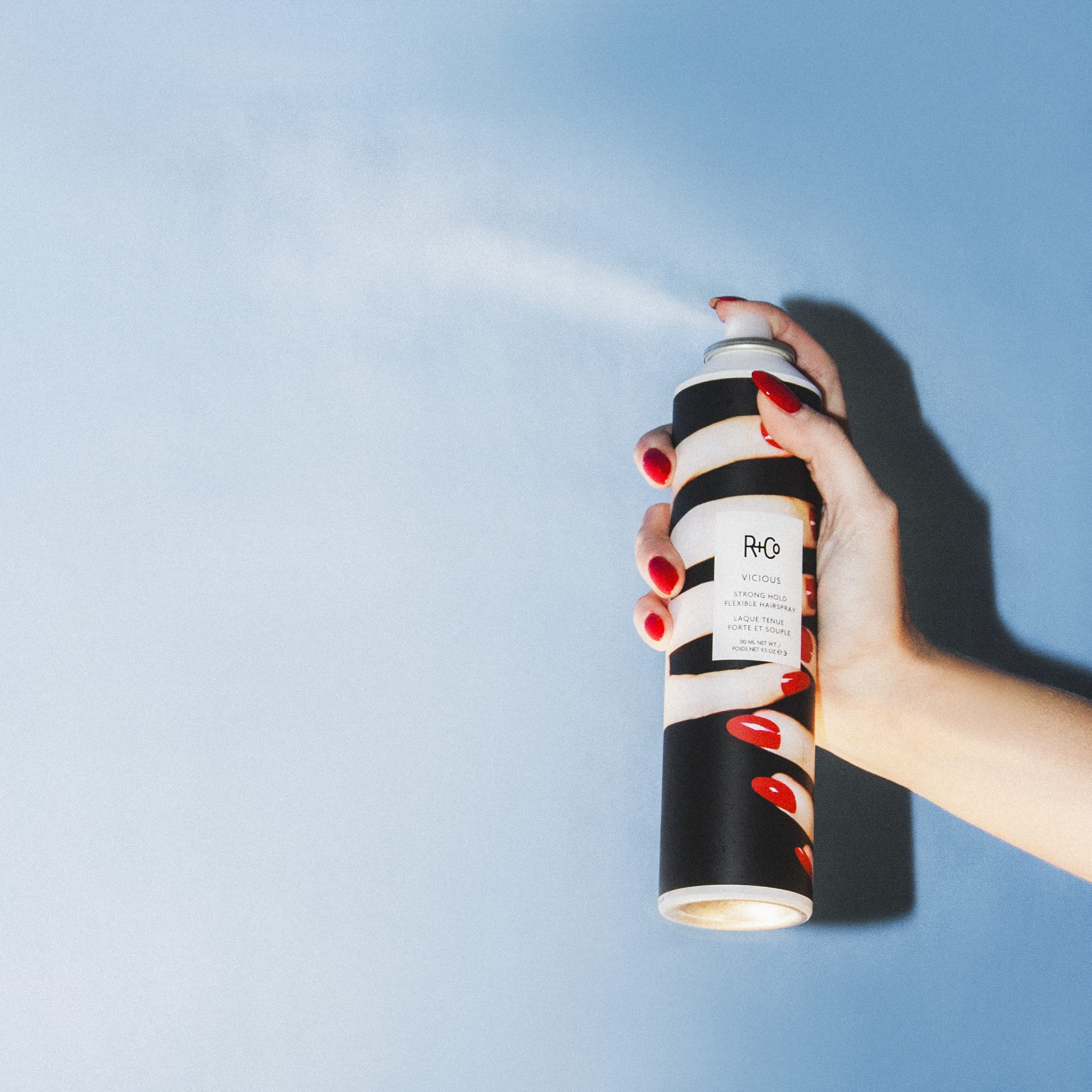 R+Co VICIOUS finished style stays touchable with enduring hold all night.