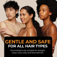 RA COSMETICS cheveux après utilisation — brillance naturelle et élasticité améliorée.